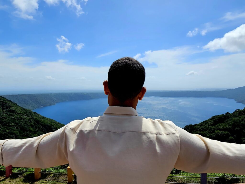 Piękny widok na Laguna de Apoyo.